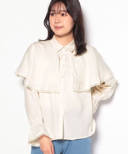 セール ジャカードケープブラウス アクシーズファム Axes Femme Magaseek