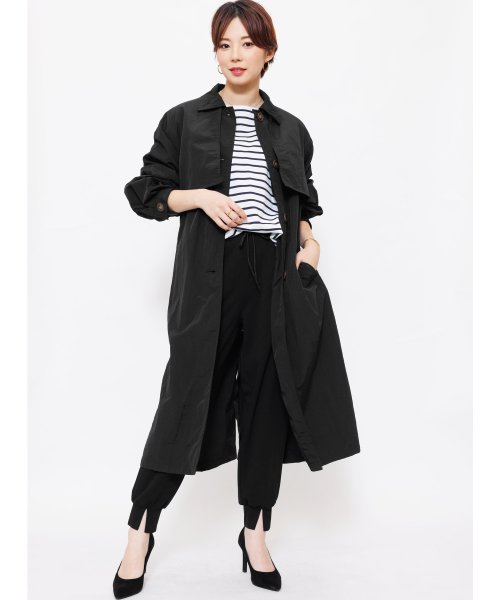 セール ステンカラーコート レディース アウター ウエストリボン 胸ヨーク付き スプリングコート ミリアンデニ Mili An Deni Magaseek