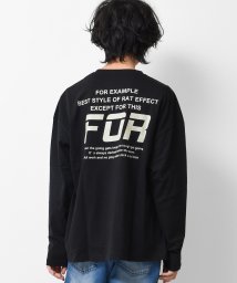 RAT EFFECT(ラット エフェクト)/FORバックプリントロングTシャツ/ブラック