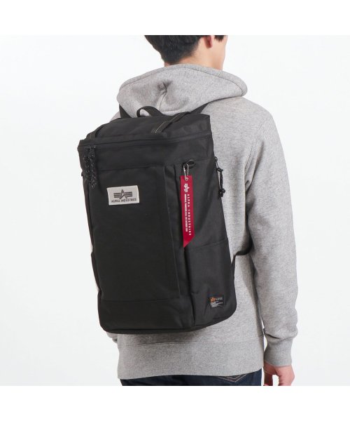 ALPHA INDUSTRIES(アルファインダストリーズ)/アルファインダストリーズ リュック ALPHA INDUSTRIES ボックスデイパックM バックパック A4 B4 24L ノートPC 通学 TZ1072/ブラック系1