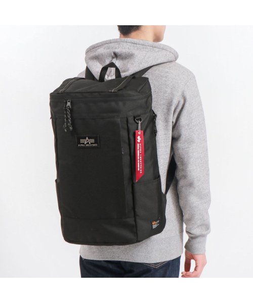 ALPHA INDUSTRIES(アルファインダストリーズ)/アルファインダストリーズ リュック ALPHA INDUSTRIES ボックスデイパックL 大容量 A4 B4 A3 30L ノートPC 通学 TZ1073/ブラック