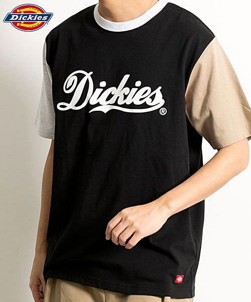 SB Select(エスビーセレクト)/Dickies ロゴプリントクルーネック半袖ビッグTシャツ ディッキーズ Tシャツ メンズ 半袖 プリント ロゴ ブランド トップス カットソー カレッジ  黒/ブラック