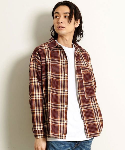 Cavaria ポケット付きビッグシルエット長袖チェックシャツ メンズ ネルシャツ ブランド 長袖 チェック柄 大きいサイズ アメカジ 大人 ファッション 春 キャバリア Cavaria Magaseek