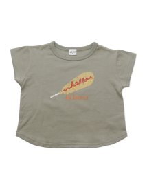 chil2(チルツー)/柄バリかすれイラストTシャツ/カーキ