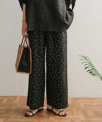 URBAN RESEARCH DOORS／【予約】リネンドットイージーパンツ／504578086