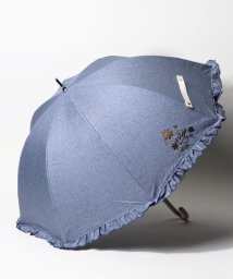 estaa(エスタ)/晴雨兼用日傘　”Decorative Beauty Shield” シャンブレーフリル/ディープブルー