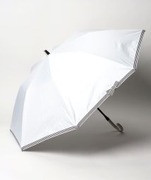 estaa(エスタ)/晴雨兼用折りたたみ日傘　”Decorative Beauty Shield” ボーダーテープリボン/ホワイト