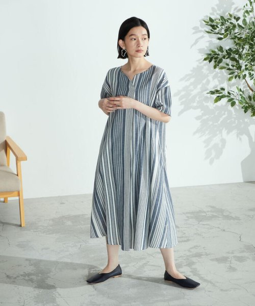 アッパッパ ストライプ柄 ワンピース おにぎり Onigiri Magaseek