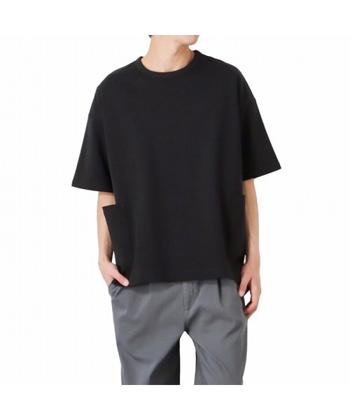 MAC HOUSE(men)(マックハウス（メンズ）)/URBAN COLLECTION アーバンコレクション 切替ガーデニングTシャツ MH/03824SS/ブラック