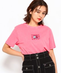 TOMMY JEANS(トミージーンズ)/ボックスロゴショートスリーブTシャツ/ピンク