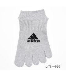 Adidas(アディダス)/福助 公式 靴下 レディース adidas(アディダス) 五本指 スニーカー丈 3134－50k<br>23－25cm ブラック 婦人 女性 フクスケ fuku/ライトグレー