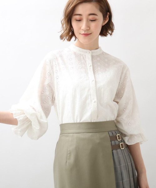 セール カットワーク刺繍前開きブラウス グローブ Grove Magaseek