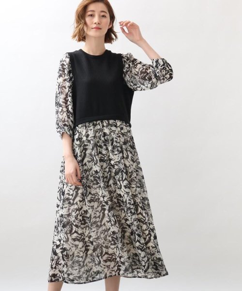 セール ベスト切替え花柄ワンピース グローブ Grove Magaseek