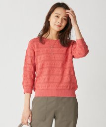 J.PRESS LADIES（LARGE SIZE）(J．プレス　レディス（大きいサイズ）)/【洗える】コットンテープレーシー ニット/オレンジ系