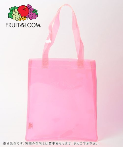 FRUIT OF THE LOOM(フルーツオブザルーム)/FRUIT OF THE LOOM/フルーツオブザルーム　PVC COLOR TOTE BAG / カラービニール トートバッグ 軽量/ﾋﾟﾝｸ