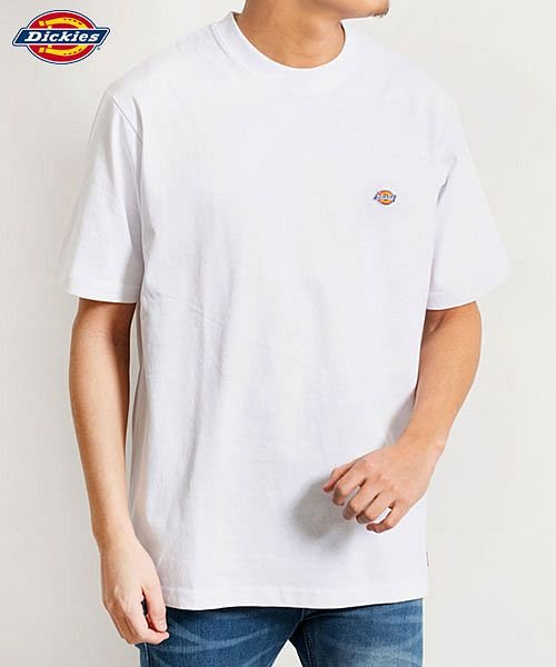 Dickies ワンポイントワッペン付きクルーネック半袖tシャツ ディッキーズ Tシャツ メンズ 刺繍 ロゴ ブランド おしゃれ トップス カットソー クルーネ エスビーセレクト Sb Select Magaseek