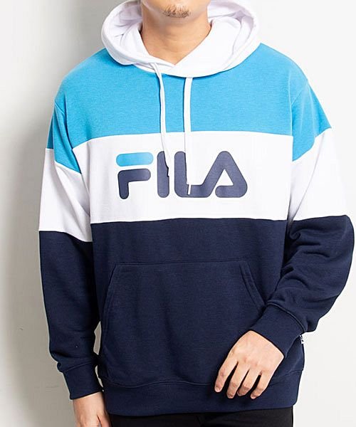 フィラ Fila Fila 配色切り替え裏毛プルパーカー フィラ パーカー メンズ 大きいサイズ ブランド プルパーカー 切り替え 切替 ロゴ プリント トップス 裏毛 ストリー Magaseek