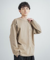 Rocky Monroe(ロッキーモンロー)/ビッグT メンズ レディース 長袖 カットソー Tシャツ ロンT ヘビーウェイト 無地 配色 胸ポケット オーバーサイズ ルーズ ワイド リラックス ゆったり /その他系1