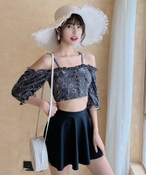 TeddyShop/水着 オフショルダー2WAYバックフリルビキニ+スカート 2点セット/504456914