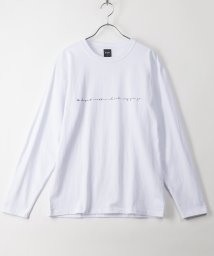 Amerikaya(Amerikaya)/【アメリカ屋】ベーシックプリント(メッセージ)　ロングTシャツ/長袖T/プリントロンT/アメカジ/カジュアル/2022SS/ホワイト