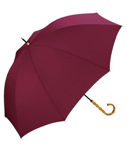 Wpc．(Wpc．)/【Wpc.公式】雨傘 ベーシックバンブーアンブレラ 58cm 晴雨兼用 レディース 長傘 /ダークレッド