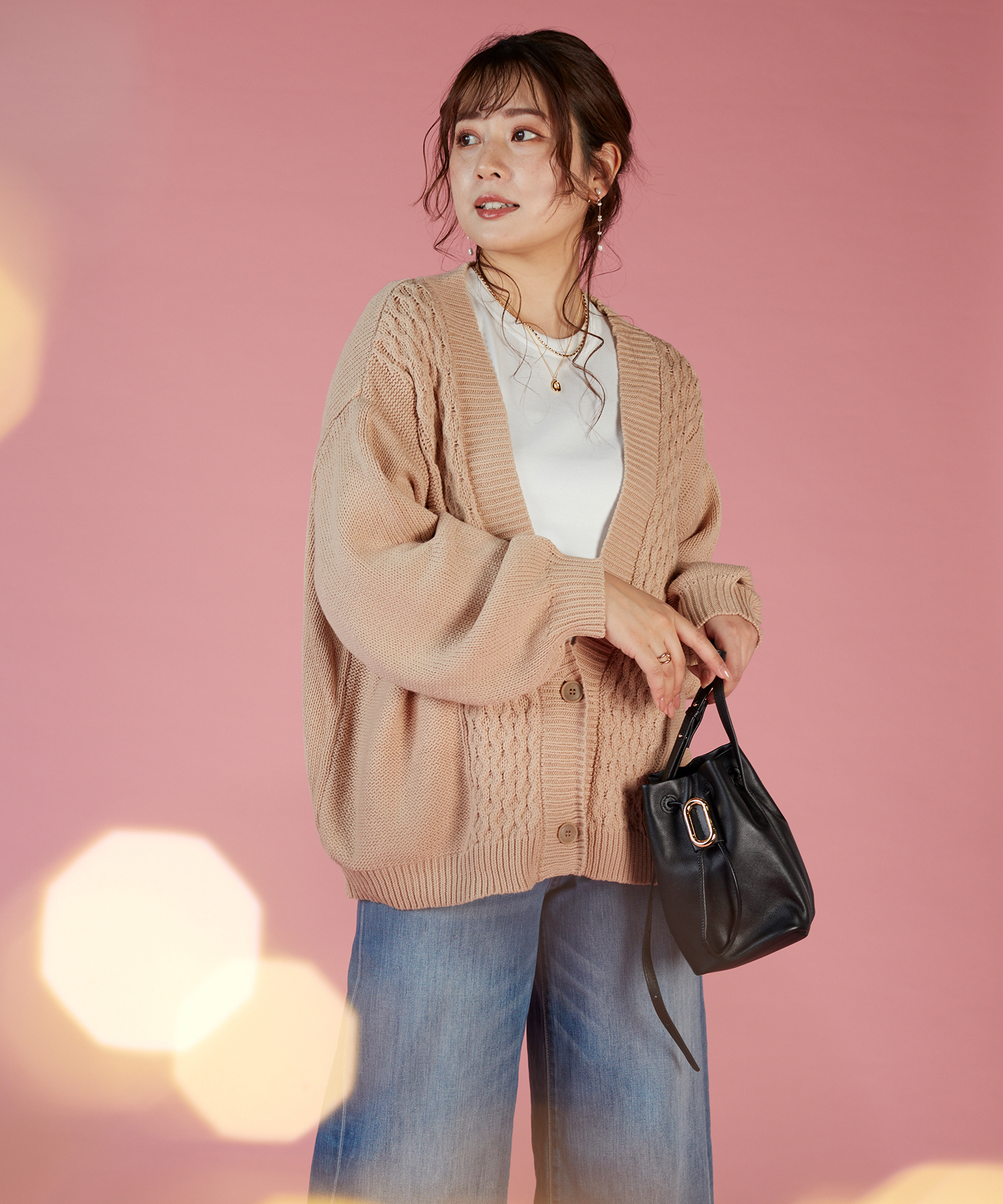 セール】【Samansa Mos2/サマンサ モスモス】ケーブルカーディガン  