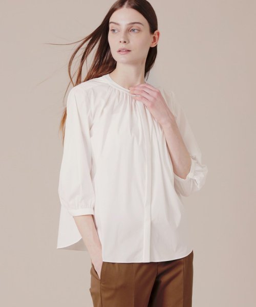 Mackintosh London レディース Mackintosh London フィルコットンナイロンノーカラーブラウス Magaseek