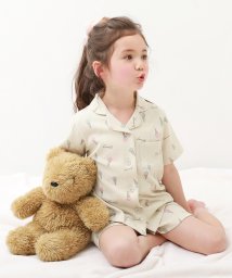 devirock(デビロック)/総柄開襟半袖パジャマ 子供服 キッズ 女の子 ルームウェア 半袖ルームウェア パジャマ /アイボリー