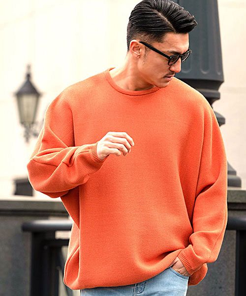 半額 セーター メンズ オレンジ ニット セーター