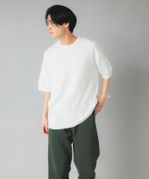 NuAns(ニュアンス)/【Newance】Oversized Knit T Shirt ニットTシャツ/ホワイト