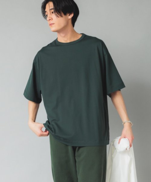 NuAns(ニュアンス)/【NewAnce】Oversized T Shirt オーバーサイズシルケットTシャツ/グリーン