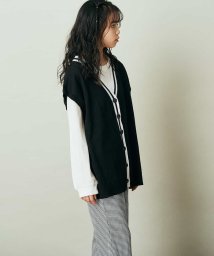 a.v.v(KID'S)(アー・ヴェ・ヴェキッズ)/[140－150]【2点セット】チルデンニットベストセット/ブラック