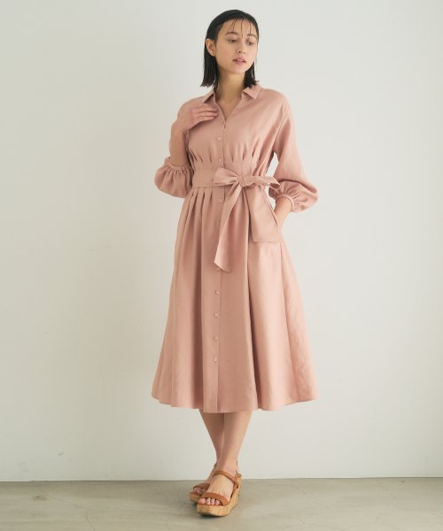 セール スラブツイルタックフレアワンピース ベルト付き アナイ Anayi Magaseek