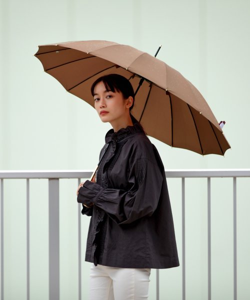 Wpc．(Wpc．)/【Wpc.公式】雨傘 16本骨ソリッド 55cm 晴雨兼用 レディース 長傘/BR