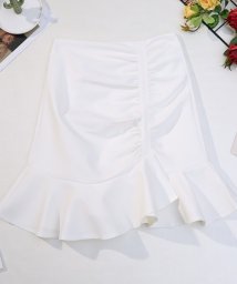 aimoha(aimoha（アイモハ）)/新作 Jasmine Grandiflorum 韓国風フリルミニスカート（キュロット）/ホワイト