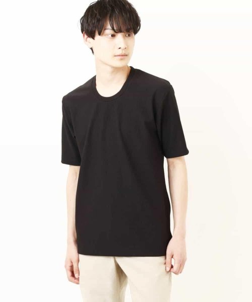 MK homme(エムケーオム)/UネックTシャツ/ブラック