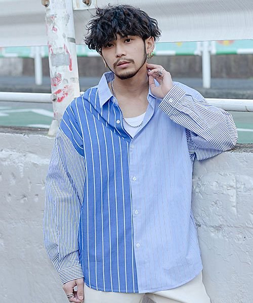 Sb Select バルーンスリーブレギュラーストライプシャツ メンズ ブランド 長袖 大きいサイズ 大人 ストライプ柄 バルーンスリーブ レギュラーカラー オ エスビーセレクト Sb Select Magaseek