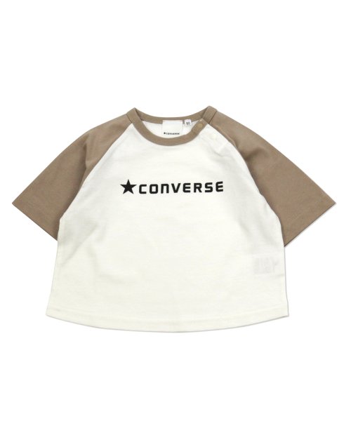 CONVERSE(CONVERSE)/コンバースワイドTシャツ/CONVERSE/ベージュ×ホワイト