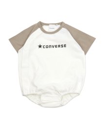 CONVERSE(コンバース)/コンバース半袖ロンパース/CONVERSE/ベージュ×ホワイト