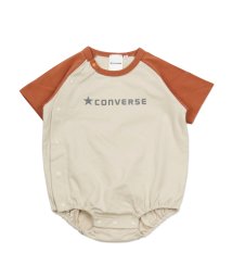 CONVERSE(コンバース)/コンバース半袖ロンパース/CONVERSE/オレンジ×アイボリー