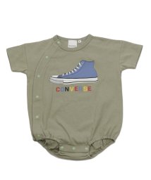 CONVERSE(CONVERSE)/コンバース半袖ロンパース/CONVERSE/カーキ