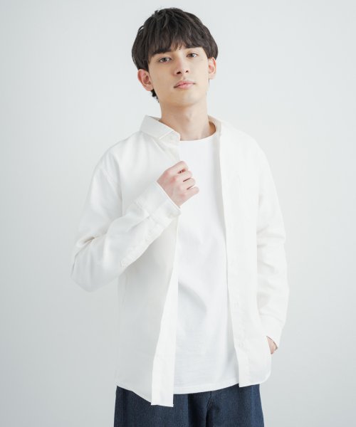 リネンシャツ レギュラーカラー メンズ レディース 長袖 麻 無地 クールマックス Coolmax 清涼 涼しい ストレッチ 羽織り 軽い カジュアル きれいめ ロッキーモンロー Rocky Monroe Magaseek