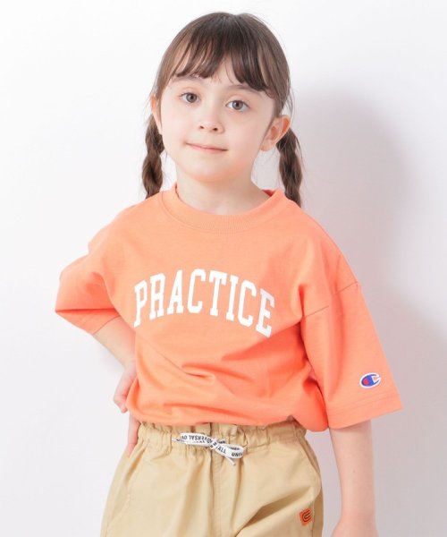 SHIPS any WOMEN(シップス　エニィ　ウィメン)/【SHIPS any別注】Champion: カレッジ プリント Tシャツ <KIDS>◇/オレンジ