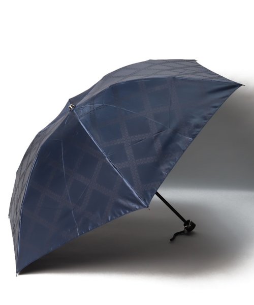 LANVIN Collection(umbrella)(ランバンコレクション（傘）)/折りたたみ傘　”ジャガード”/ネイビーブルー