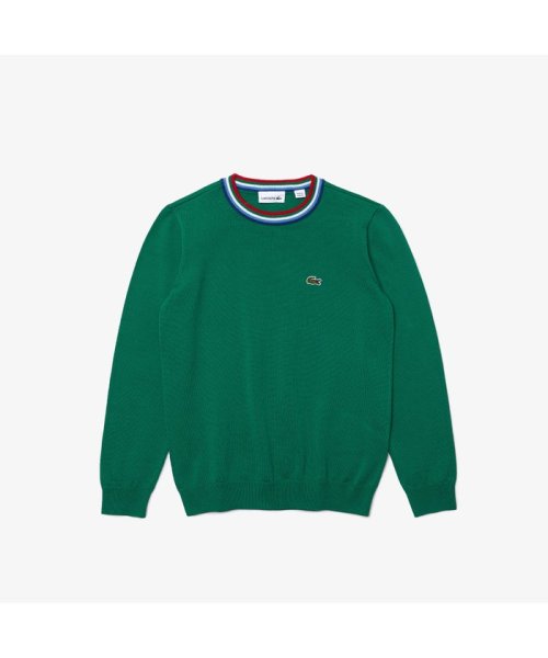 LACOSTE KIDS(ラコステ　キッズ)/BOYSマルチボーダーリブネックスウェット/グリーン