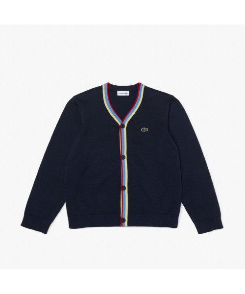 LACOSTE KIDS(ラコステ　キッズ)/キッズマルチボーダーリブカーディガン/ダークネイビー