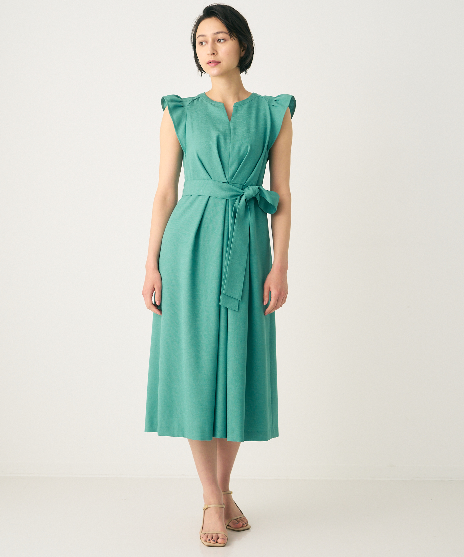 日本代理店正規品 【未使用に近い】ANAYI リネン調オックスマキシ