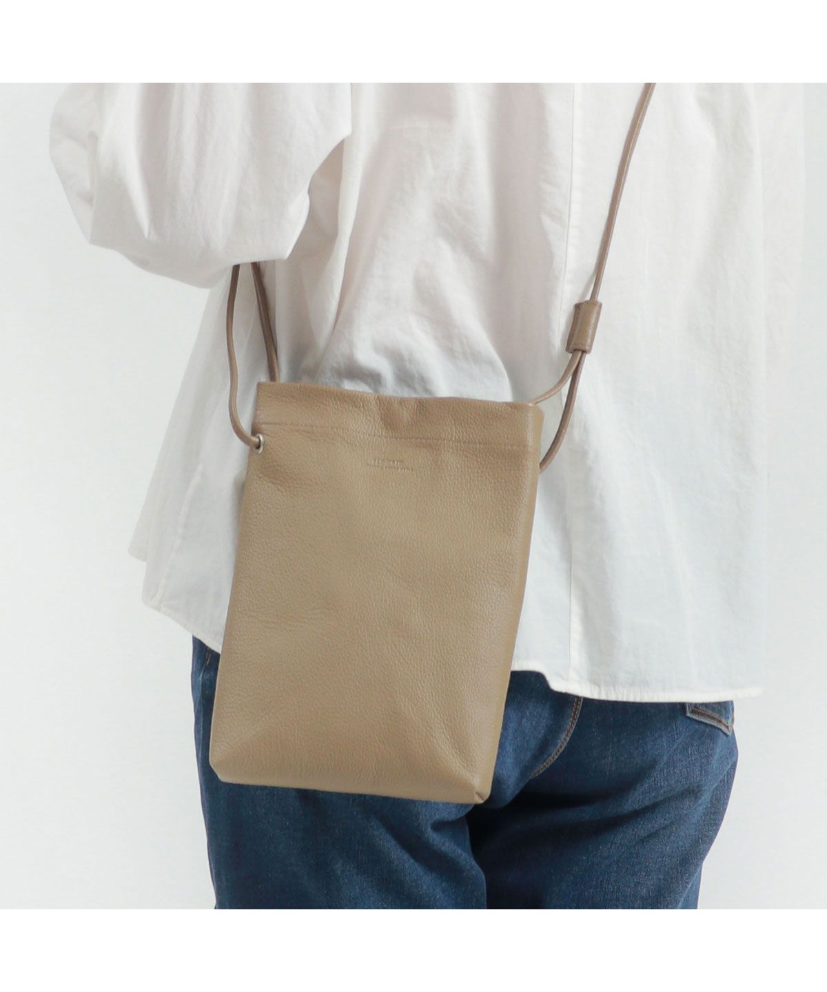 スロウ ショルダーバッグ SLOW embossing leather shoulder bag S 縦型