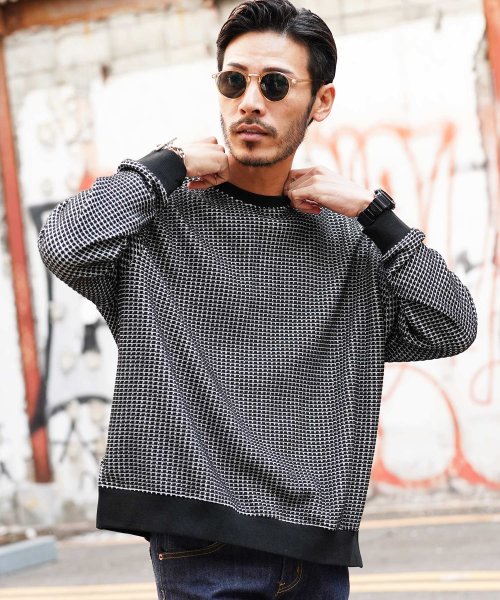 ジギーズショップ Jiggys Shop ワッフルビッグクルーニット ニット セーター メンズ クルーネック トップス ユニセックス ワッフル ビッグシルエット オーバーサイズ Magaseek