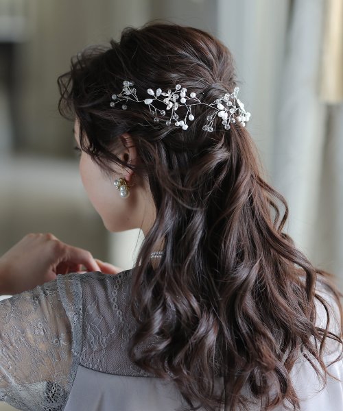パールとリーフのヘアチャーム プールヴー Pourvous Magaseek